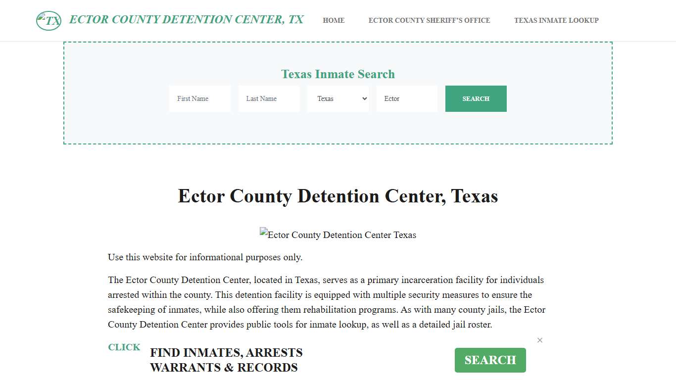 Ector County Detention Center, TX Inmate Roster, Offender Search